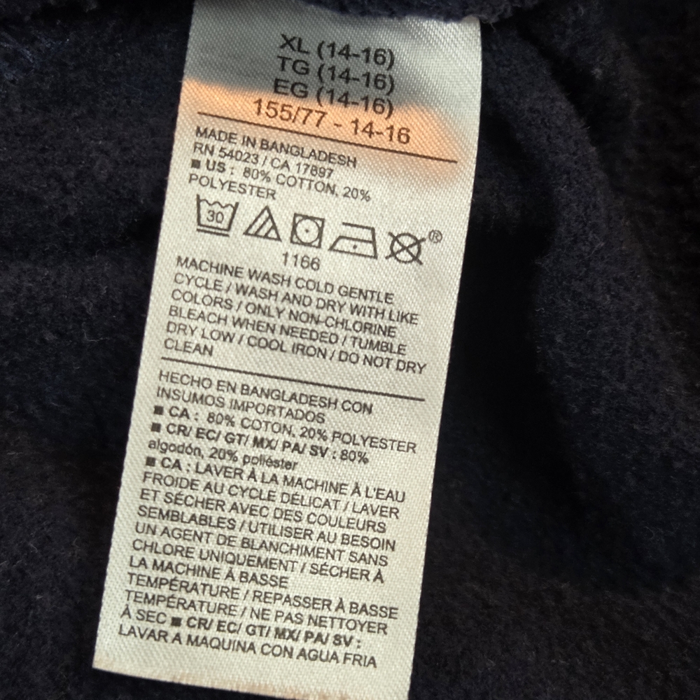 Old Navy Dark Blue Oversized Hoodie Girls Size XL 14-16 - Picture 8 of 9